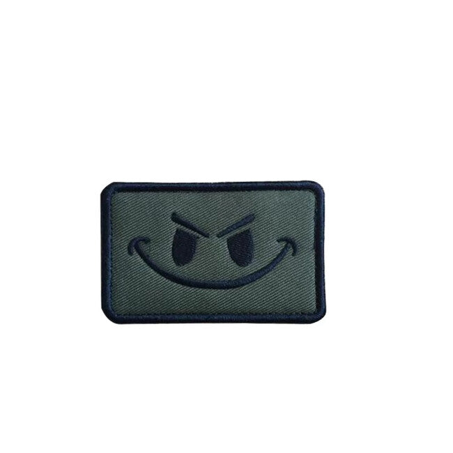 WARAGOD Emoticon toppa ricamata, verde