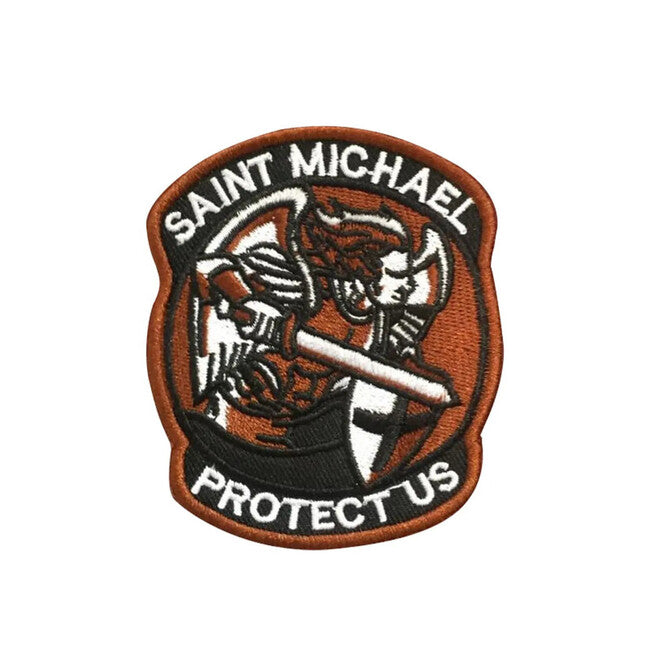 WARAGOD Toppa ricamata San Michele proteggici, marrone