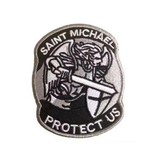 WARAGOD Toppa ricamata San Michele proteggici, grigio