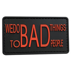 WARAGOD We do BAD Things PVC našitek, rdeča