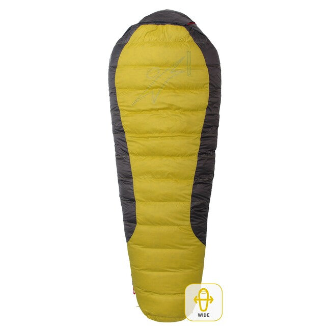 Warmpeace Viking sacco a pelo 1200 170 cm WIDE R, giallo/grigio/nero