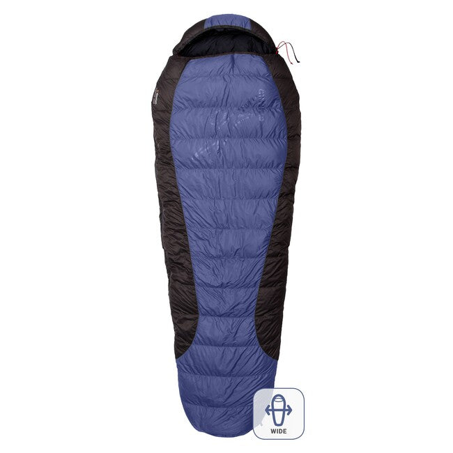 Warmpeace Viking sacco a pelo 600 195 cm Wide R, blu ombra/grigio/nero