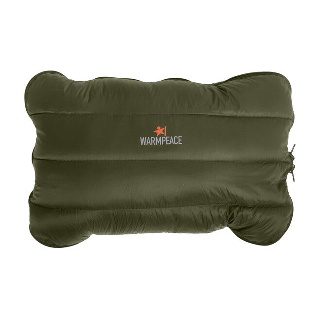 Warmpeace Cuscino con piuma Zip, oliva