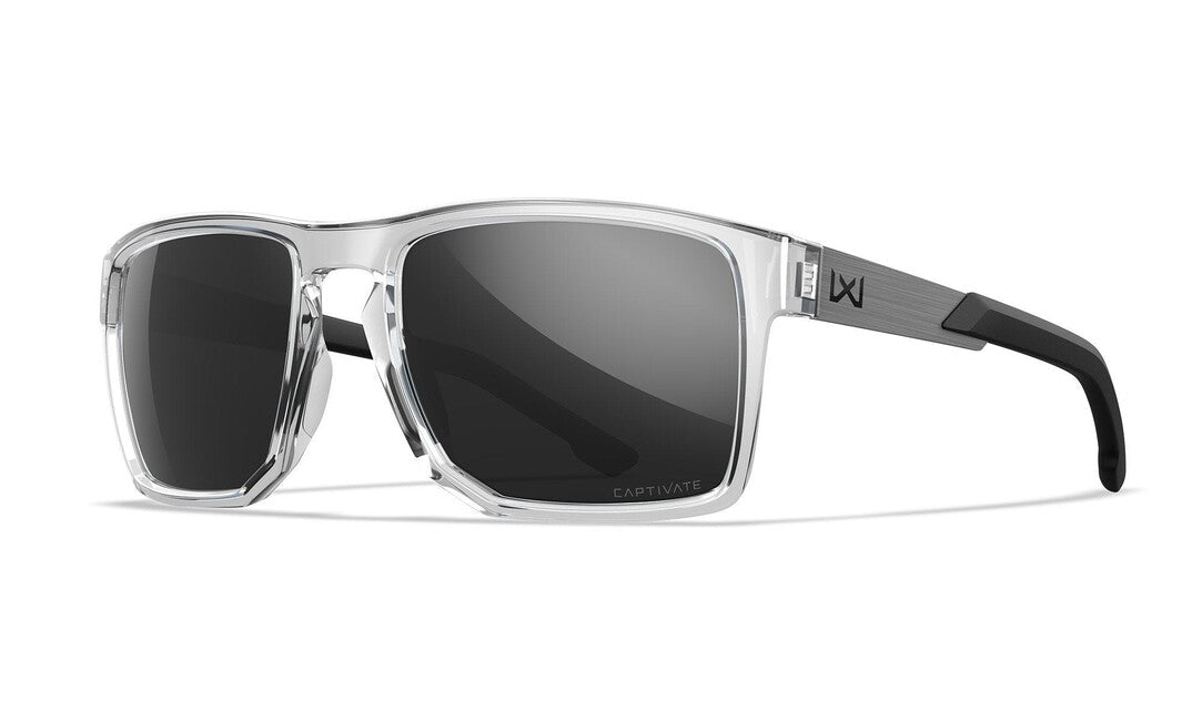 WileyX Apex occhiali da sole, captivate grey/ gloss crystal clear