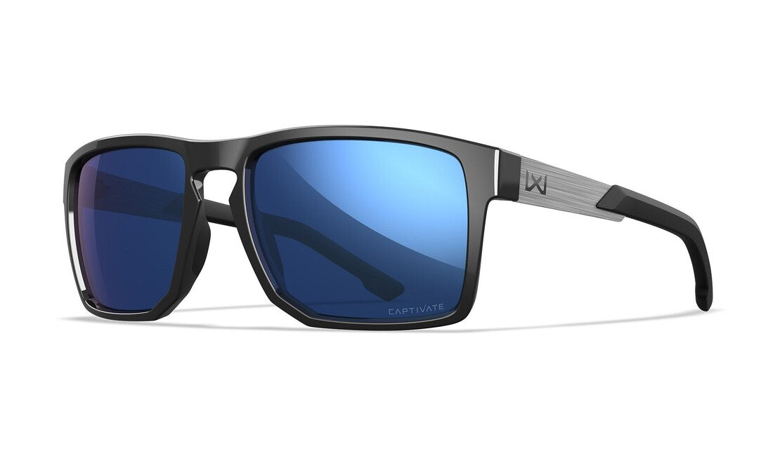 WileyX Apex occhiali da sole Captivate Polarized Blue Mirror/ Gloss Black