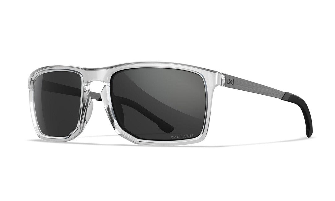 WileyX Axe occhiali da sole, captivate grey/ gloss crystal clear