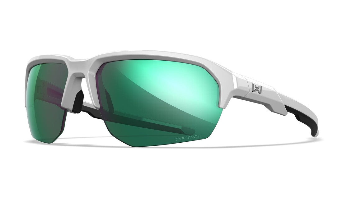 WileyX Jakl occhiali da sole captivate polarized green mirror/ polished white
