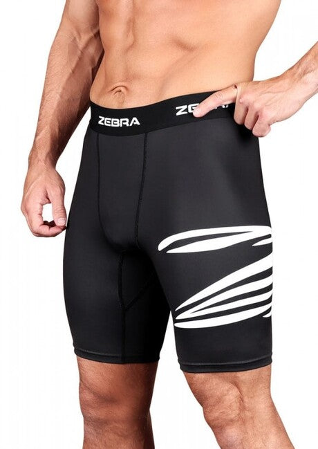 Zebra Pantaloni corti a compressione, nero