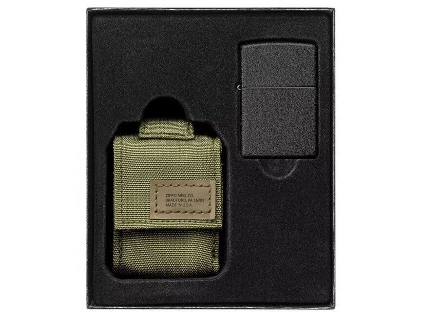 Zippo Set di accendini nero craquelé, verde tattico
