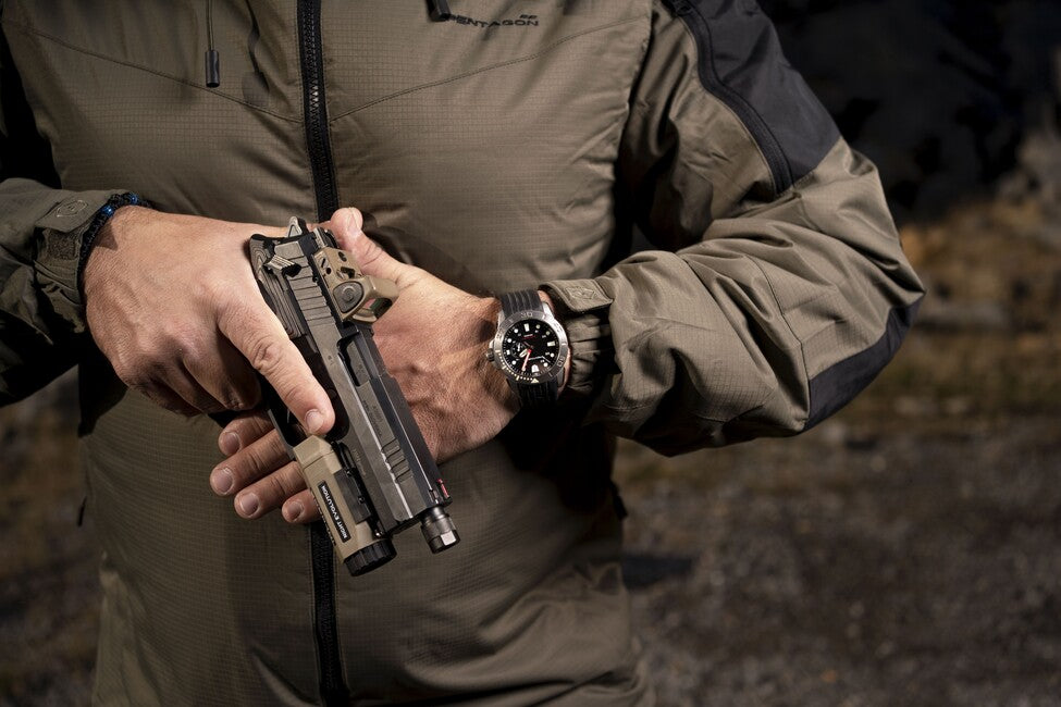 Pentagon Genesis orologio, argento